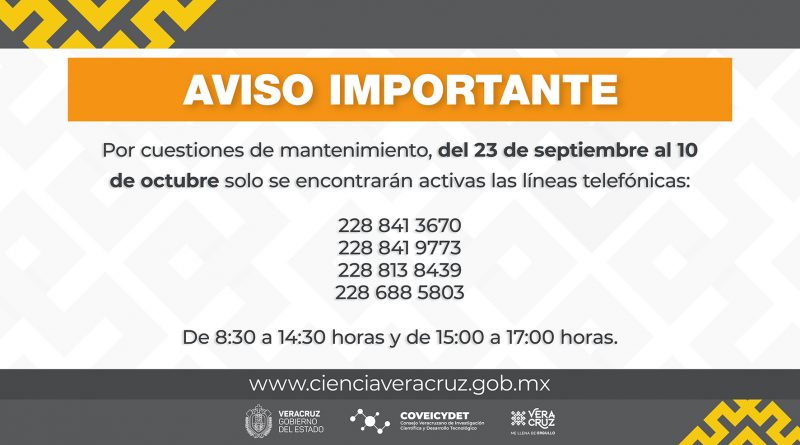 Aviso de Mantenimiento